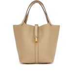 Hermès Beige Marfa Clemence Picotin Lock 22 Gold Hardware
